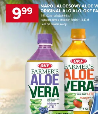 Napój aloesowy OKF Farmer's Aloe Vera Mango Lite promocja w Stokrotka