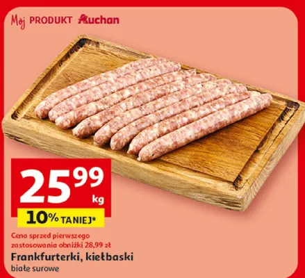 Frankfurterki kiełbaski białe surowe Mój Produkt Auchan promocja w Auchan