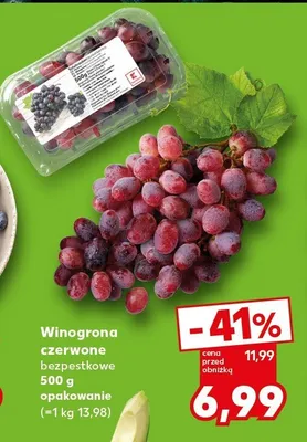 Winogrona czerwone bezpestkowe promocja w Kaufland