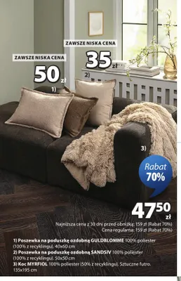 Poszewka na poduszkę ozdobną Guldblomme 40x60 cm promocja w Jysk
