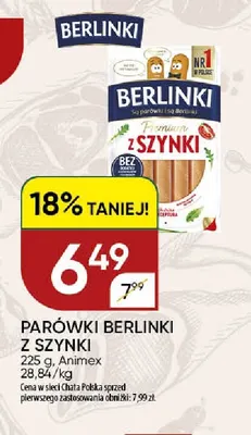 Parówki z szynki Berlinki promocja w Chata Polska