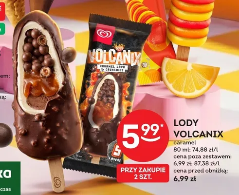 Lody VOLCANIX caramel promocja w Żabka