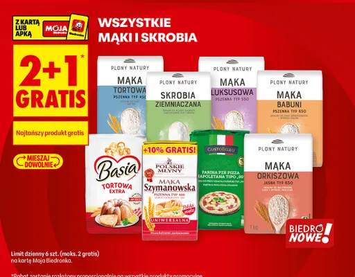 Mąka tortowa pszenna typ 450 Plony Natury promocja w Biedronka