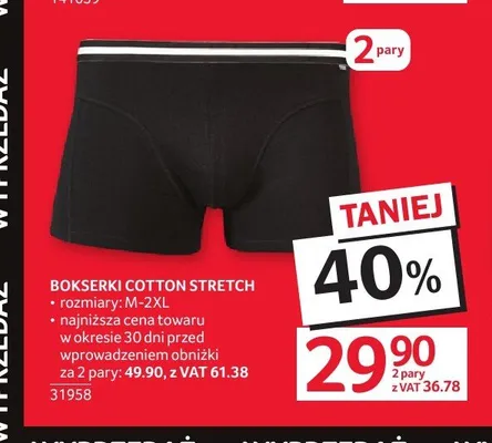 Bokserki Cotton Stretch 2-pak promocja w Selgros