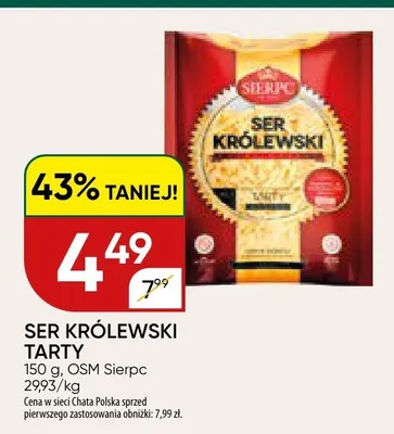 Ser królewski tarty promocja w Chata Polska