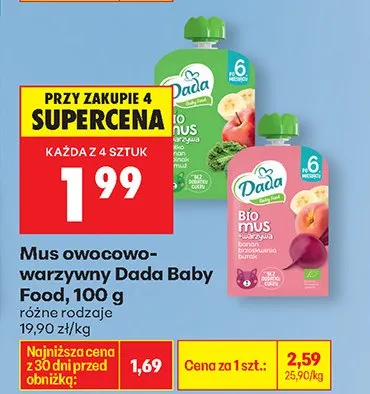 Mus owocowo-warzywny Baby Food promocja w Biedronka