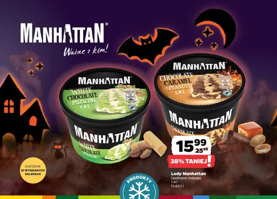 Lody Manhattan White Chocolate Pistachio promocja w Netto