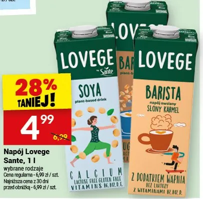 Napój Lovege Sante soya promocja w Twój Market