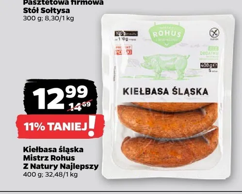 Kiełbasa śląska Mistrz Rohus Z Natury Najlepszy promocja w Netto