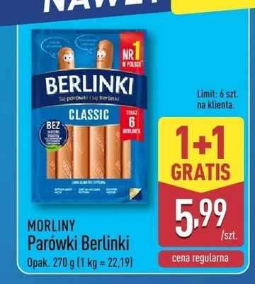 Parówki Berlinki Classic promocja w Aldi