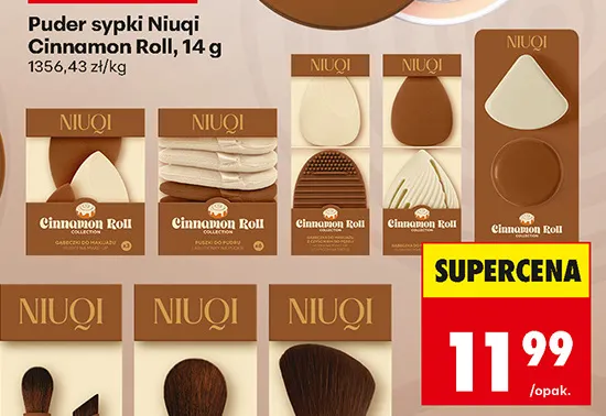 Akcesoria do makijażu Niuqi Cinnamon Roll promocja w Biedronka