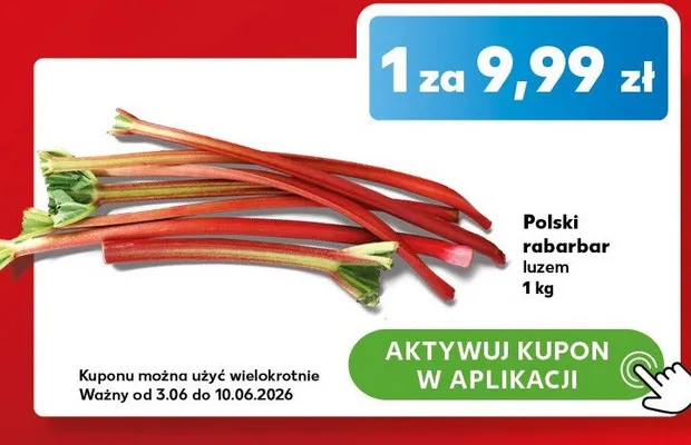Polski rabarbar luzem promocja w Kaufland