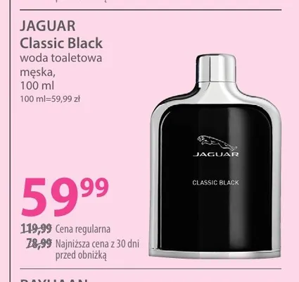 Woda toaletowa męska Classic Black Jaguar promocja w Hebe