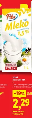 Mleko UHT Pilos 1,5% promocja w Lidl
