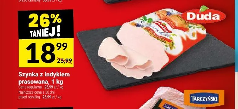 Szynka z indykiem prasowana Duda promocja w Twój Market