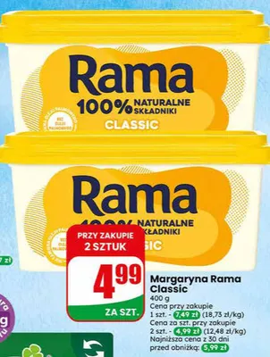 Margaryna rama classic promocja w Dino