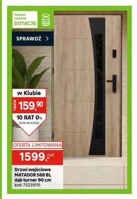 Drzwi wejściowe Matador S68 Bl dąb turner 90 cm promocja w Leroy Merlin