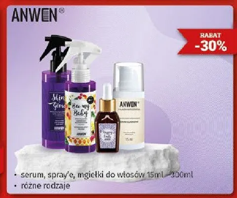 Serum, spray, w mgiełki do włosów różne rodzaje Anwen promocja w Drogeria Kosmyk