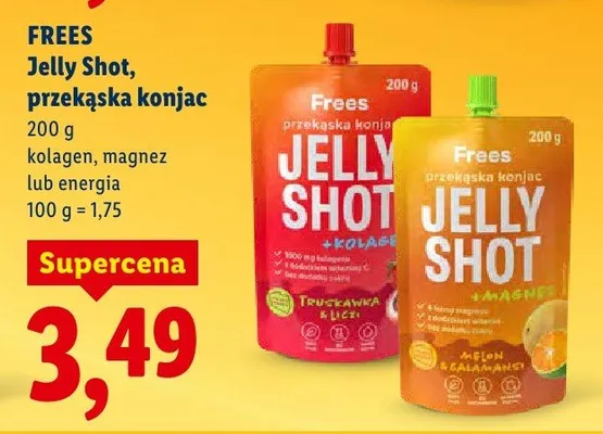 Jelly shot, przekąska konjac magnez  promocja w Lidl