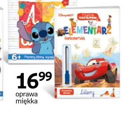 Książka Disney Uczy Przygoda z czytaniem Elementarz ćwiczenia Litery Auta promocja w Empik