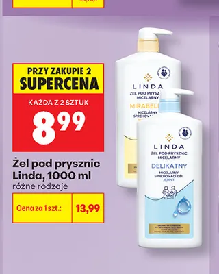Żel pod prysznic Linda micelarny Mirabelka promocja w Biedronka