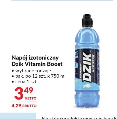 Napój izotoniczny Dzik Vitamin Boost promocja w Makro