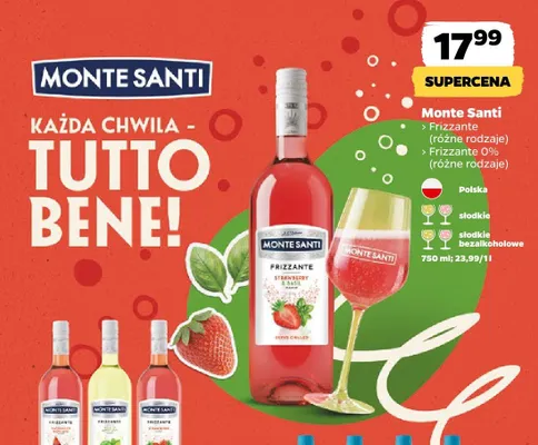 Wino Monte Santi Frizzante Strawberry promocja w Netto