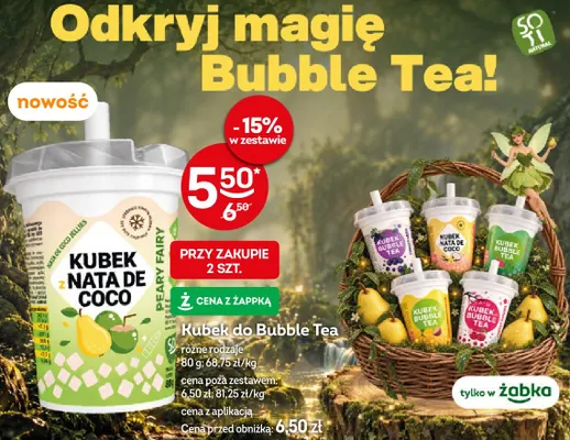 Kubek do Bubble Tea Soti Natural promocja w Żabka