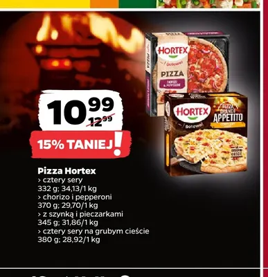 Pizza Hortex cztery sery na grubym cieście promocja w Netto