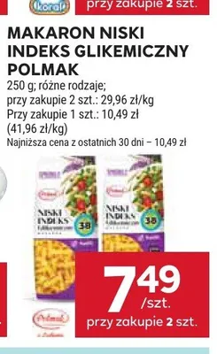 Makaron niski indeks glikemiczny Polmak promocja w Stokrotka