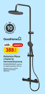 Kolumna GoodHome Maza z baterią termostatyczną czarna śr. deszczownicy 23cm promocja w Castorama