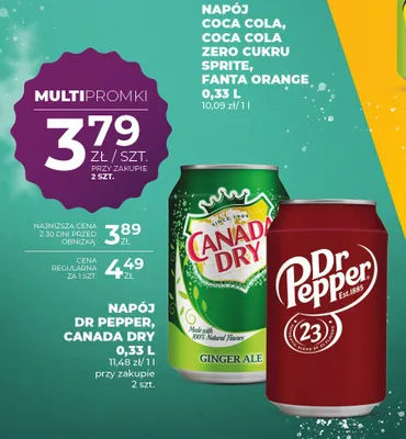 Napój Dr Pepper, Canada Dry promocja w Duży Ben