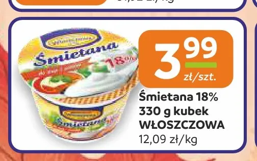Śmietana Włoszczowa 18% promocja w Społem Częstochowa