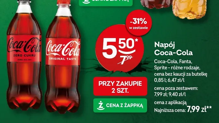 Napój Coca-Cola Original Taste promocja w Żabka