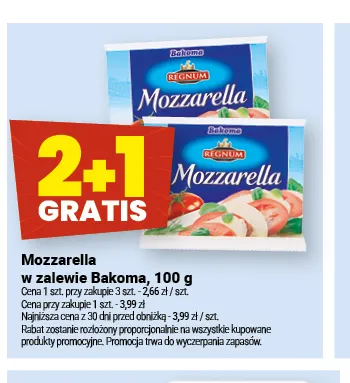 Mozzarella w zalewie Bakoma promocja w Twój Market
