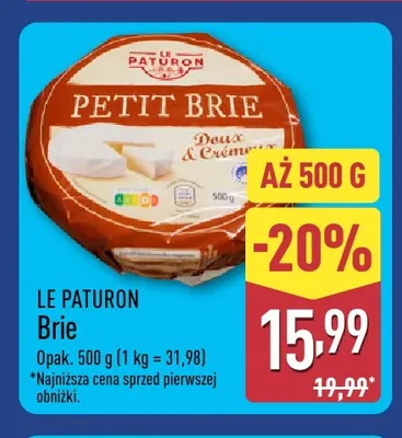 Ser Brie Le Paturon promocja w Aldi