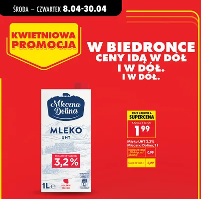 Mleko UHT 3,2% promocja w Biedronka
