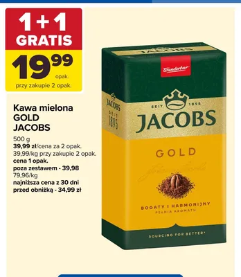 Kawa mielona JACOBS Gold promocja w Carrefour