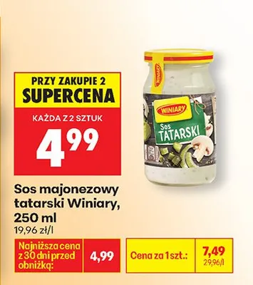 Sos majonezowy tatarski promocja w Biedronka