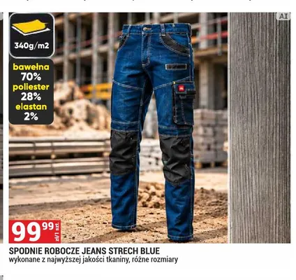 Spodnie robocze jeans Strech Blue promocja w Merkury Market