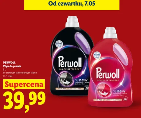 Płyn do prania Perwoll Black Detergent renew do ciemnych tkanin promocja w Lidl