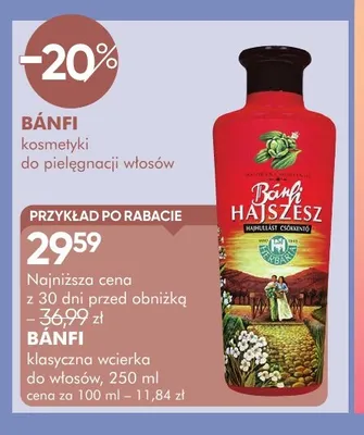 Klasyczna wcierka do włosów Bánfi promocja w Super-Pharm