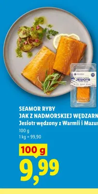 Jesiotr wędzony z Warmii i Mazur Seamor promocja w Lidl
