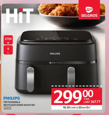 Frytkownica beztłuszczowa NA351/00 Philips promocja w Selgros
