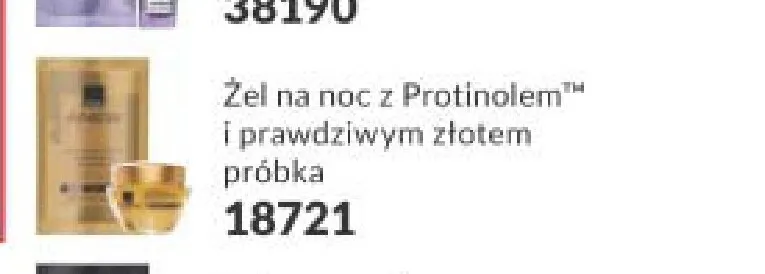 Żel na noc z Protinolem i prawdziwym złotem Anew próbka promocja w AVON