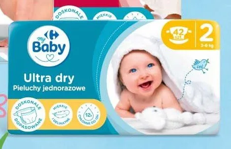 Pieluchy jednorazowe My Baby Ultra dry 2 promocja w Carrefour