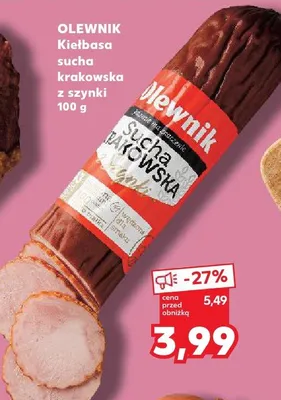 Kiełbasa sucha krakowska z szynki promocja w Kaufland