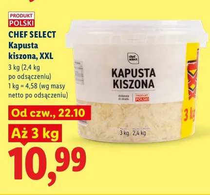 Kapusta kiszona XXL Chef Select promocja w Lidl