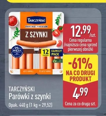 Parówki z szynki Tarczyński Premium Family Pack promocja w Aldi