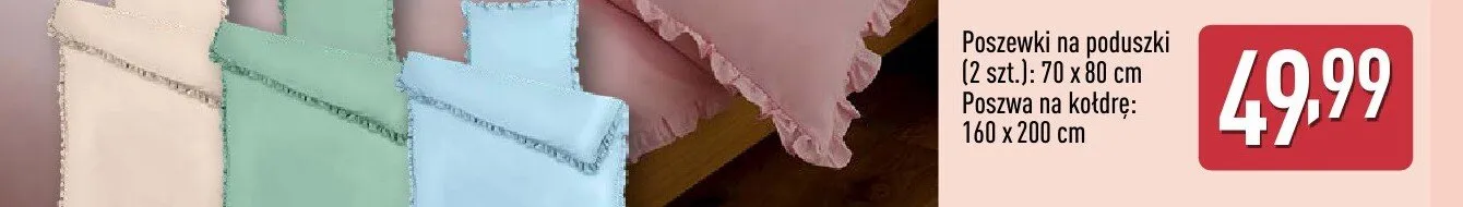 Pościel z satyny poliestrowej - 160 x 200 cm + 2x 70x80 cm promocja w Aldi